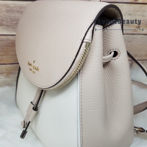 Kate Spade Medium Flap Backpack Warm Beige White main image 8